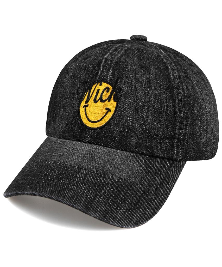 Wig Smile Denim Ball Cap - Black Denim