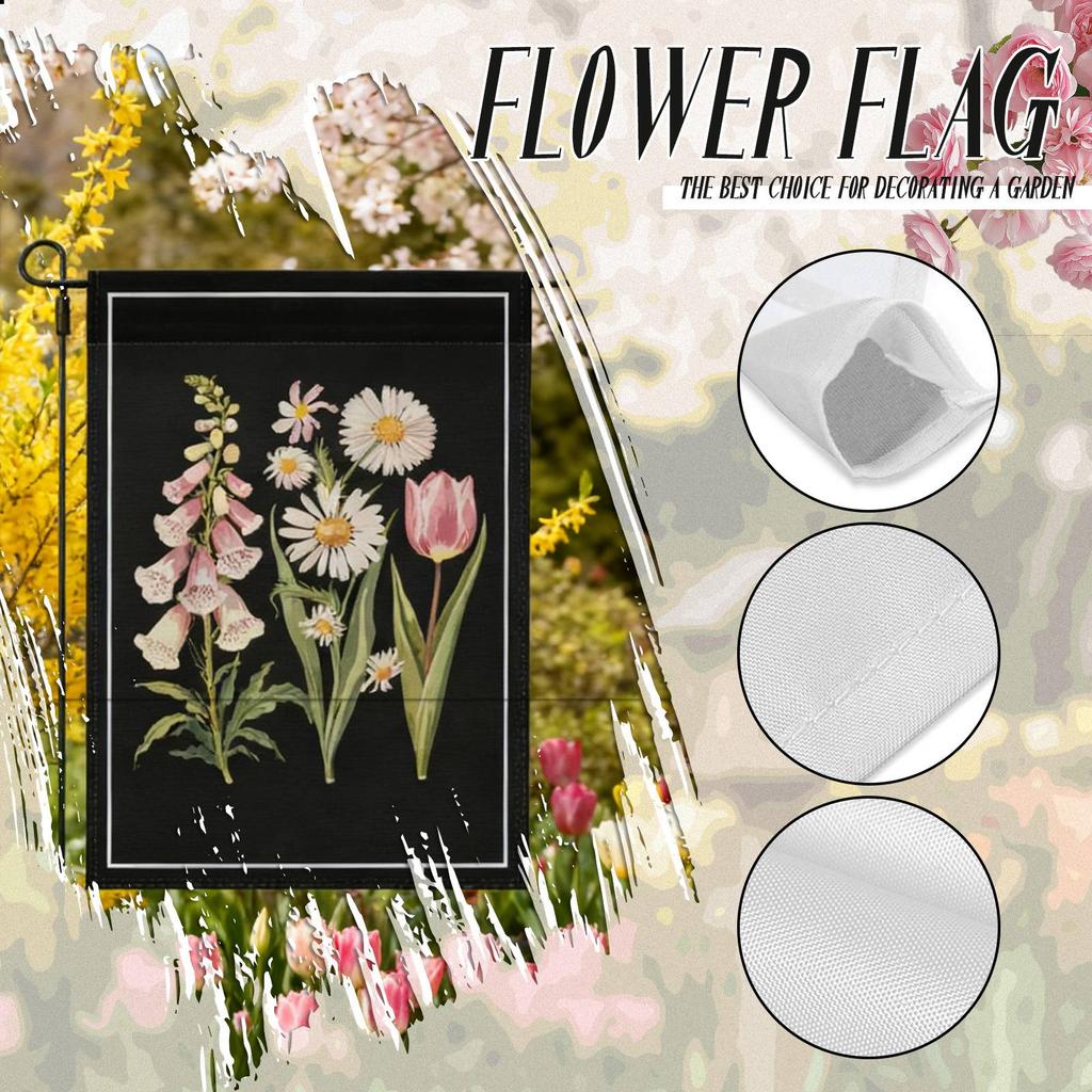 Us Vintage Floral Plant Foxglove Flower Yard Flag 12x18 One SizeVintage Garden Flags One Size Double Sided For Porch