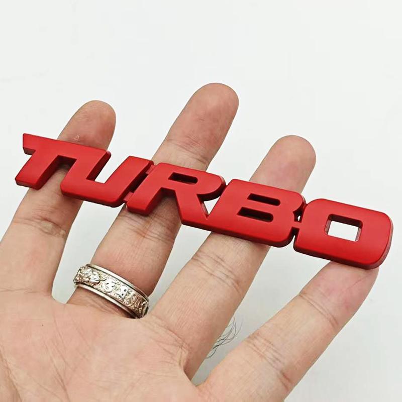3D Metal Car Sticker Logo Turbo Badge Fender Side Emblem Rear Trunk Sticker Decals Auto Turbo Universal Accessories