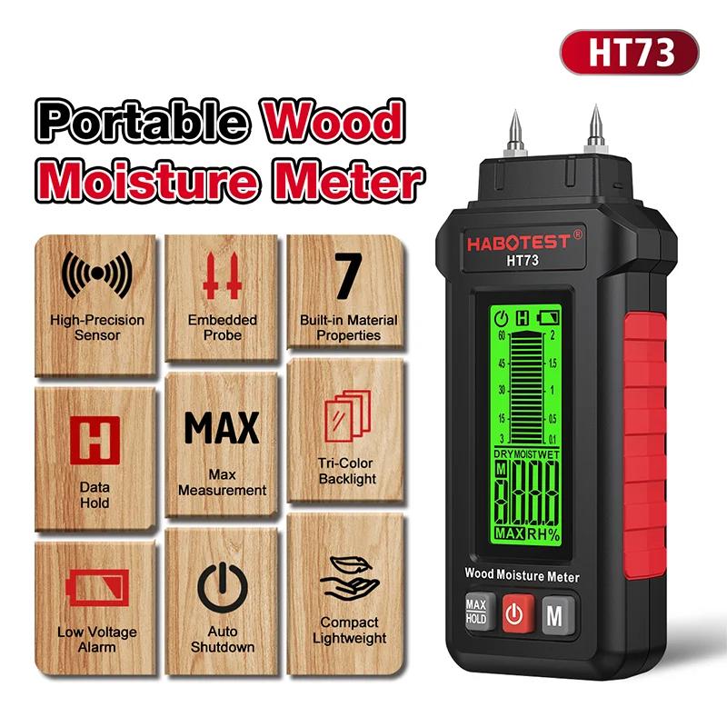 Pin Type Digital Wood Moisture Meter 0-99.9% Wood Humidity Tester Timber Building Materials Moisture Detector 3-Color Backlight