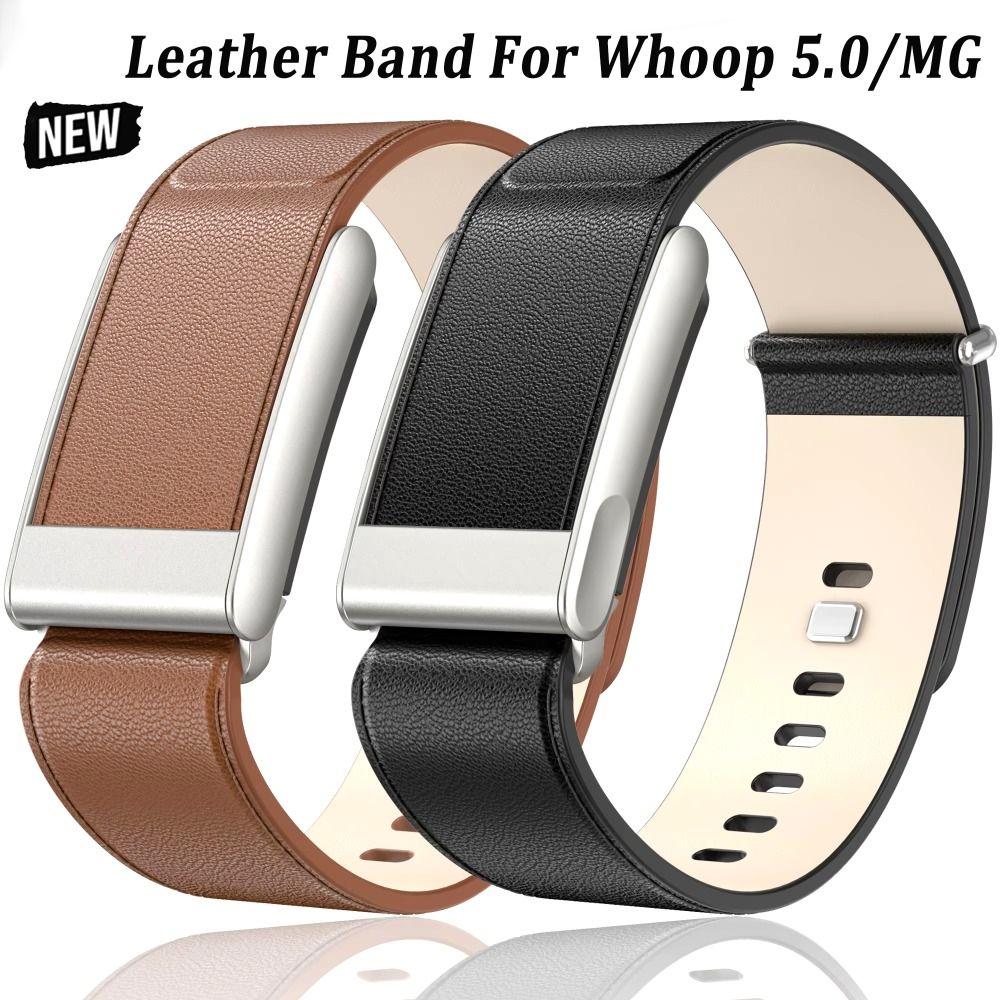 Adjustable Leather Strap Replacement Watchband Soft Fitness Band for Whoop 5.0/MG