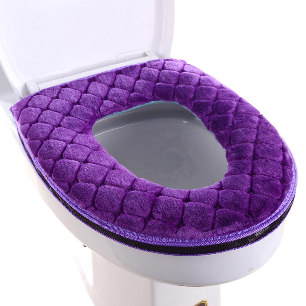 Soft Toilet Seat Cover Washable Toilet Seat Cover Pads Toilet Seat Cover Soft Toilet Seat Cushion Warmer with Zipper