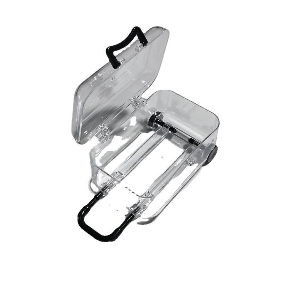 Mini Suitcase Jewelry Organizer Box, Portable Travel Jewelry Case, Clear Plastic Storage Box for Earrings, Hair Accessories, Rings