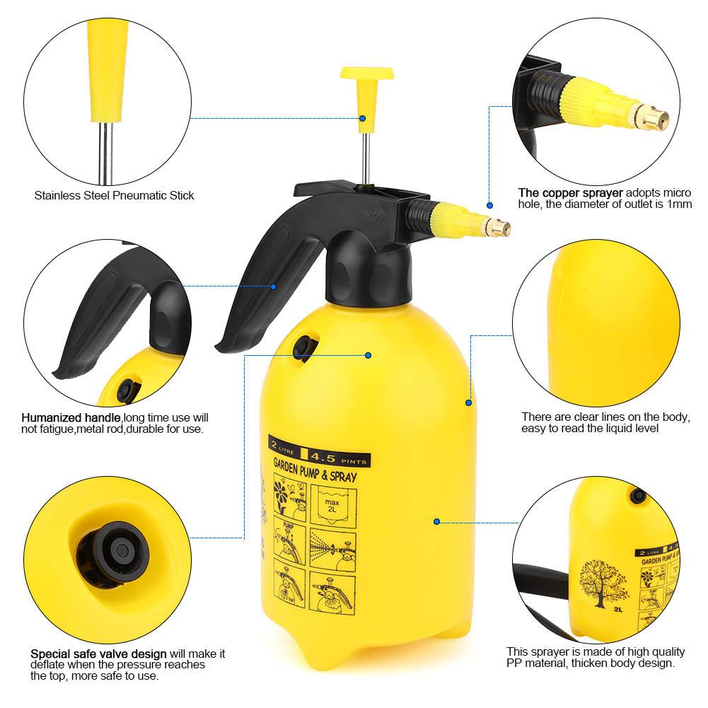 Spruzzatore Portatile a Pressione dell'Acqua Facile da Azionare Strumento per Innaffiare Piante Domestiche e da Giardino 2L