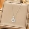 Japan and South Korea Simple Popular Wind Titanium Steel Necklace Female Niche Exquisite Internet Celebrity Zircon Clavicle Chain High-end Jewelry