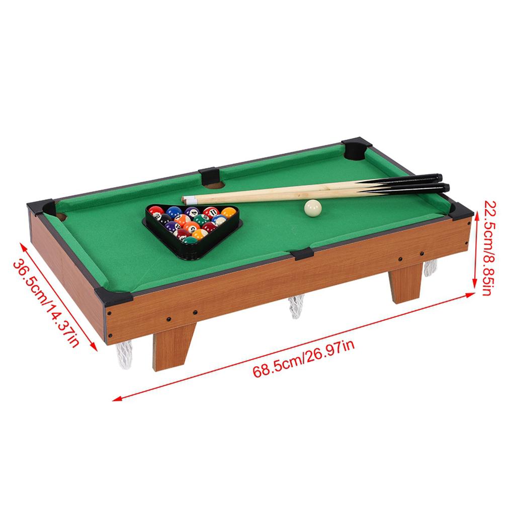 Mini Pool Table Children Kids Snooker Billiards Set Cues Balls for Indoor Sports