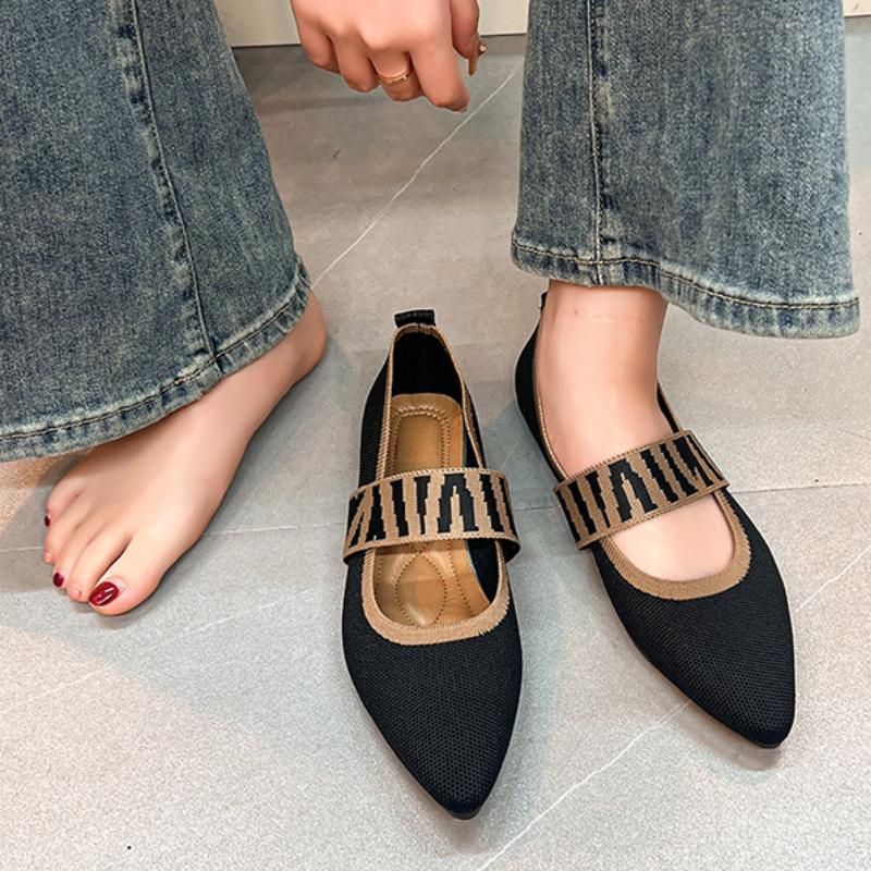 Fashion Women's Flats Casual Shoes New 2024 Fashion Low Heel Barefoot Elegant Woman Sneakers Comfort Pointed Toe Single Shoes Size 43