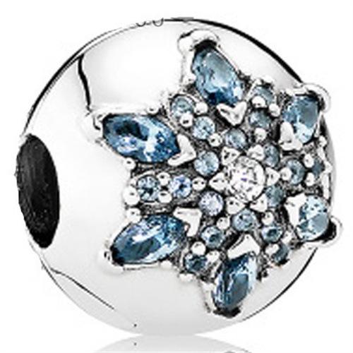 Bracelet Blue Transparent Shining Round String Mother'S Day Beaded Pendant Silver Plated Bracelet Bracelet Loose Beads