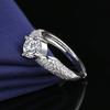 Adjustable Platinum Plated Moissanite Ring for Women - One Carat, Stackable Design for Index Finger