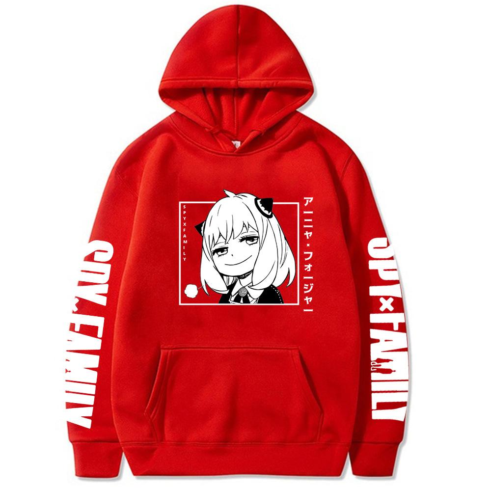 SPY×FAMILY Anime Hoodies Anya Forger Manga Graphic Cartoon Printed Men Women Sweatshirts Long Sleeves Loose Casual Hooded Pullovers Streetwear