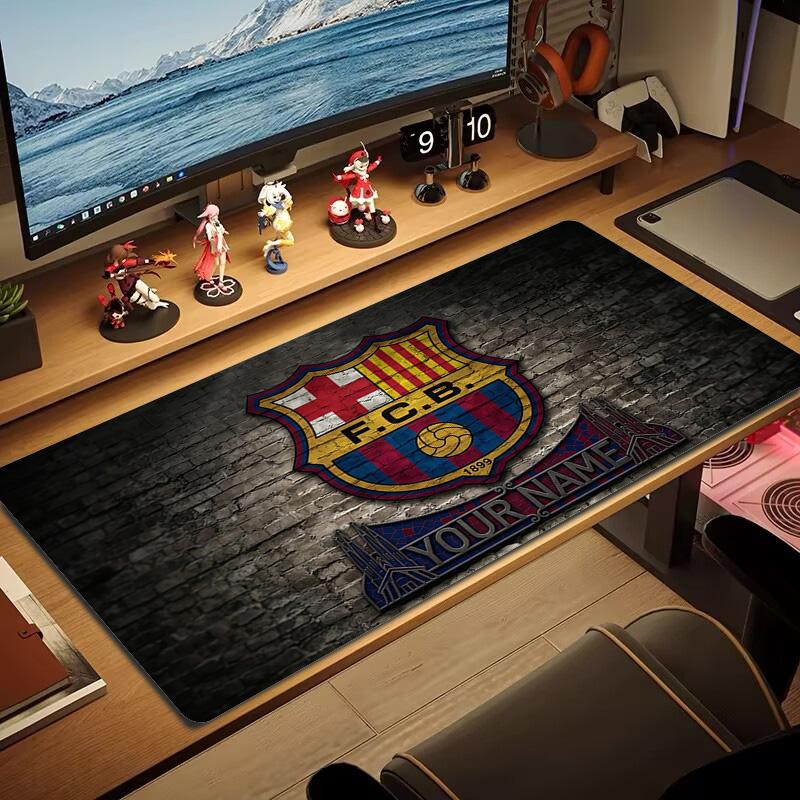 FC Barcelona Print Cushion Non-slip Laptop Tablet Big Mousepad XXL Mat Mini PC Playmat With Lock Edge