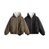 Men's Winter 2025 Hooded Lambswool Double-Sided Jacket – Thick, Warm, Casual Cotton Coat