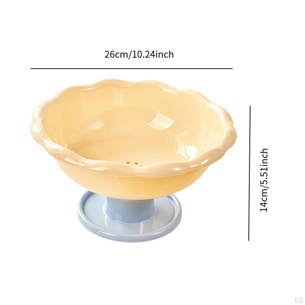 Decorative Flower-Shaped Fruit Bowl with Drainage Holes, Removable Base, 26 Cm X 14 Cm.
