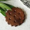 Creative Cookie Coaster for Drinks Solid Wood Heat Resistant Placemats for Table Rustic Cork