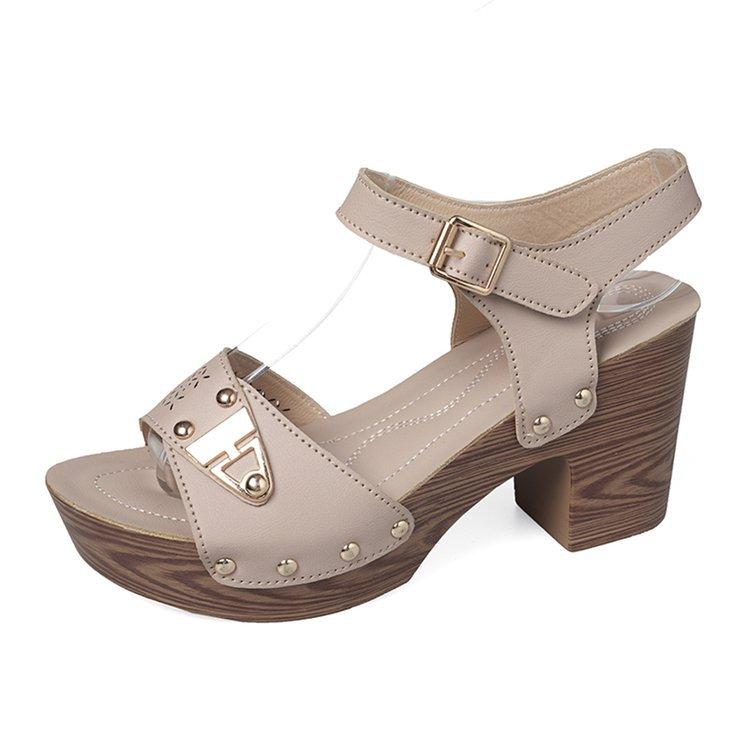 Damsandaler 2025Sommar Nya Romanska Sandaler Plattform Högklackade Sandaler för Kvinnor Lyx Metallspänne Casual Strandskor