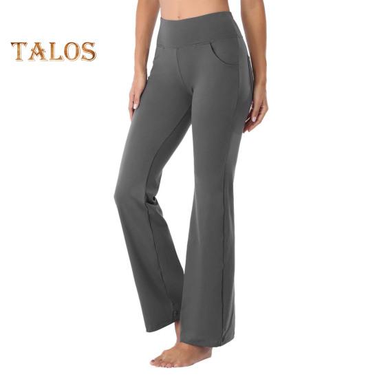 Women's Flared Yoga Pants High Waist Bootcut Workout Leggings with Pockets Stretchy Bell Bottom Trousers for Office Workout