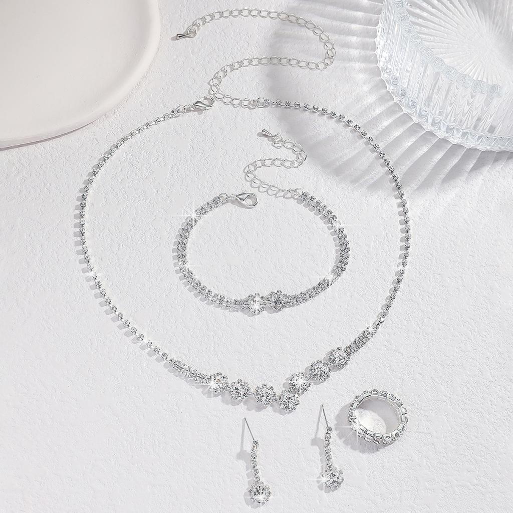 Women's Trendy Copper Claw Chain Cone Necklace Earrings Bracelet Ring Jewelry Set Wedding Banquet Party Holiday Gift