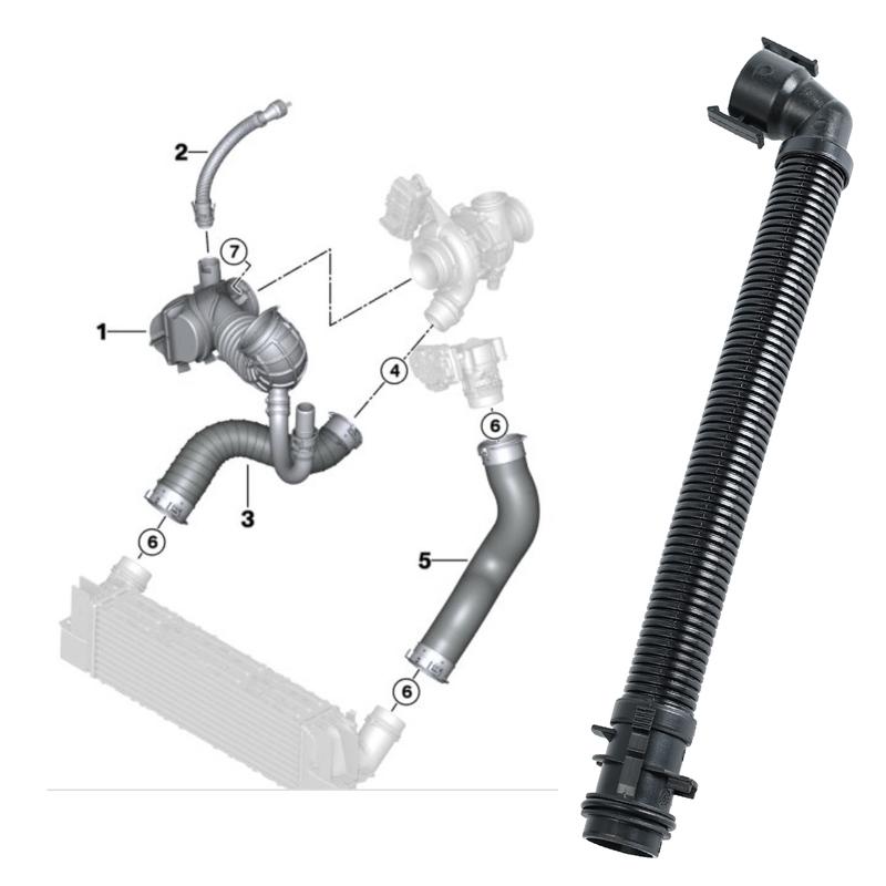 N47N B47 Diesel Air Engine Intake Breather Black Pipe Hose For BMW 1 2 3 4 5 7 Series F20 F21 F22 F23 F30 F31 F34 Replacement