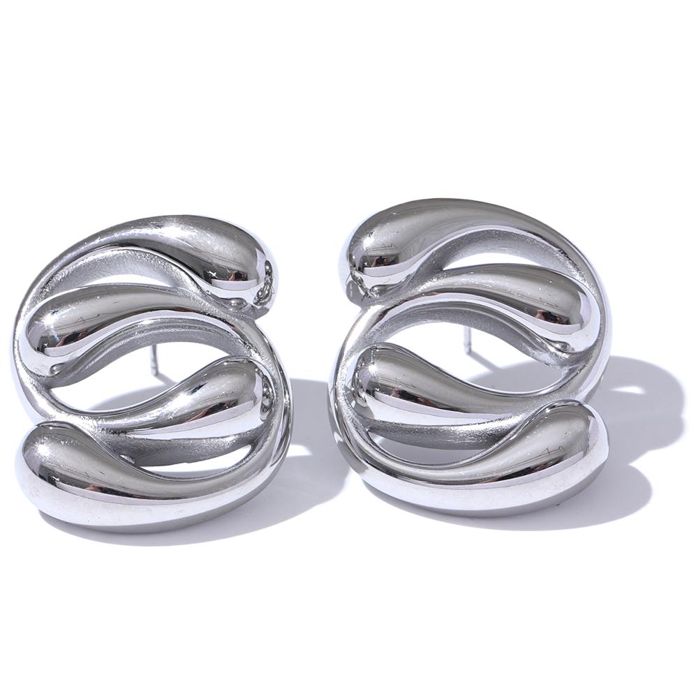 Eetit 2024 Stilvolle, einzigartige geometrische Ohrstecker aus Edelstahl, 18 Karat vergoldet, wasserdicht, hochwertiges Schmuckgeschenk