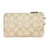 Coach Corner Zip 16 Double Layer Monogram Print Double Zipper Clutch Women Clutch Light-Khaki White 87591-IMDQC