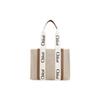 Chloe Woody Logo Print Tragetasche Damen Tragetaschen Beige Braun CHC21US383E6690U