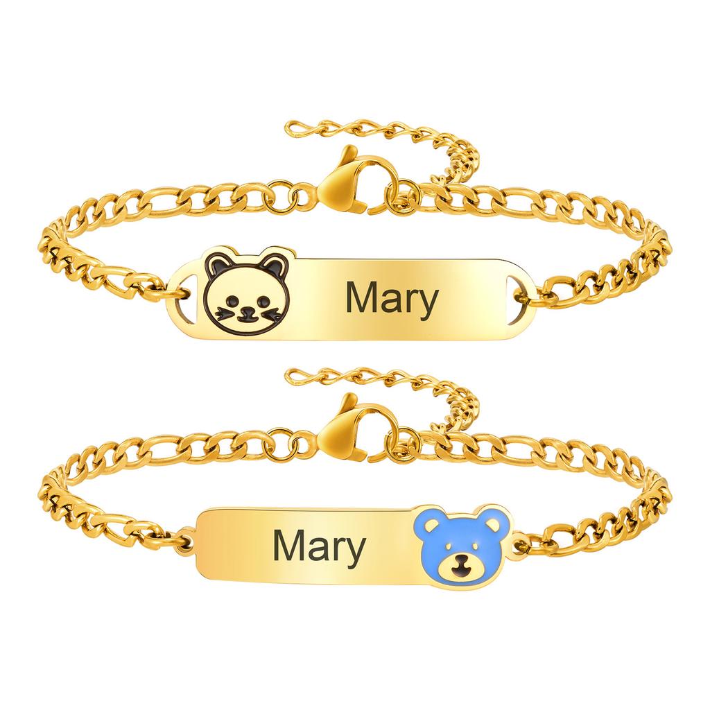Pulseira de Identificação com Barra de Nome para Bebê Personalizada, Gravação Gratuita de Nome Personalizado, Presente de Aniversário para Recém-Nascidos a Crianças