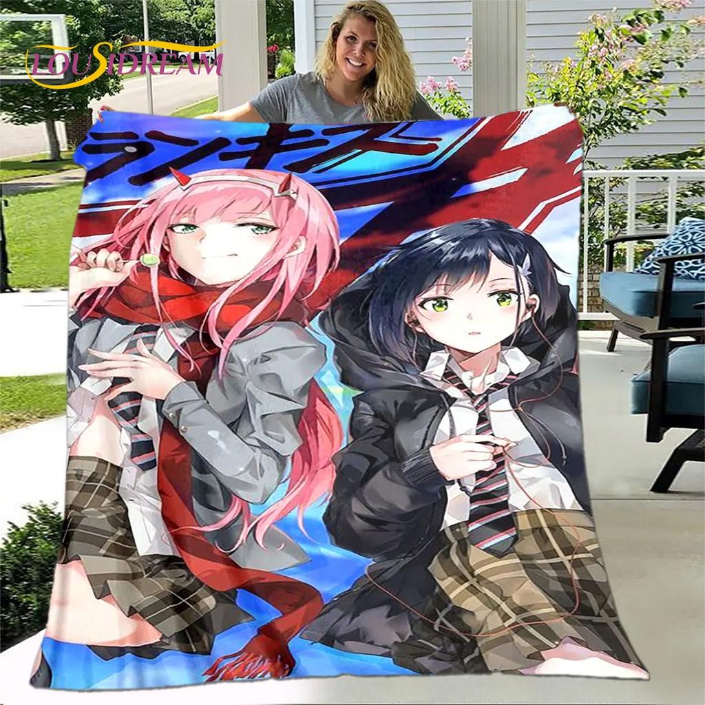 Zero Two DARLING In The FRANXX  Soft Plush Blanket,Flannel Blanket Throw Blanket for Living Room Bedroom Bed Sofa Picnic Cover