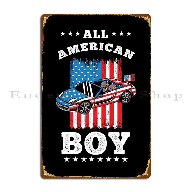 All American Boy Metal Sign Plaques Funny Personalized Plaques Wall Mural Garage Club Tin Sign Poster 20x30cm(7.8x11.8inch)