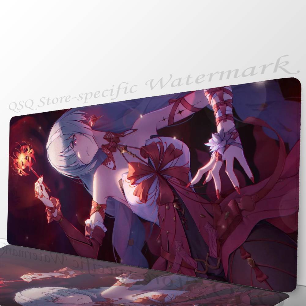 Philolova Anime Game W-Wuthering Waves Mousepad Mouse Mat Desk Mat With Pad Gaming Accessories Prime Gaming XXL Keyboard Pad P