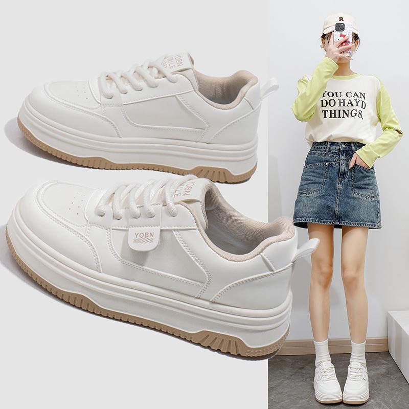 Dámské ležérní robustní tenisky na platformě Neklouzavá šněrovací vycházková obuv Prodyšná Pohodlná tenisová obuv pro ženy Lehké tenisky na cvičení