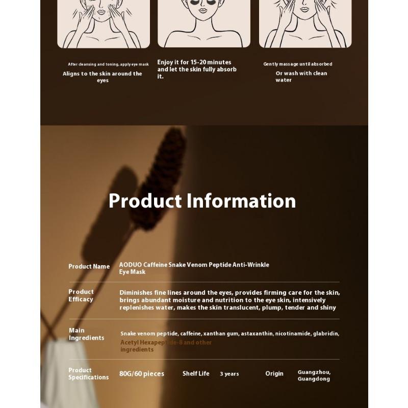 Snake Venom Peptide Anti-wrinkle Eye Mask Hydrating Moisturizing Desalination Firming Relief Around the Eyes