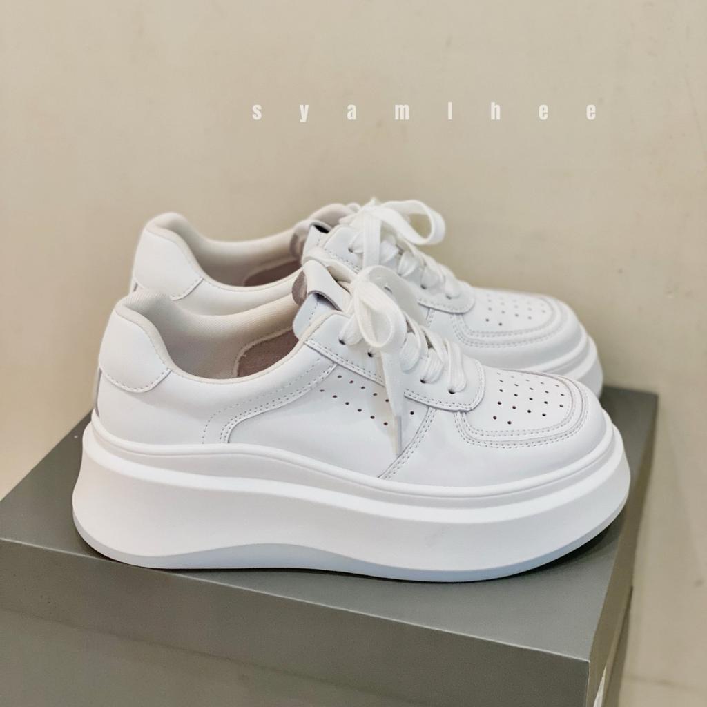 thick-soled little white shoes women's new versatile muffin board shoes high-end sports and leisure shoes