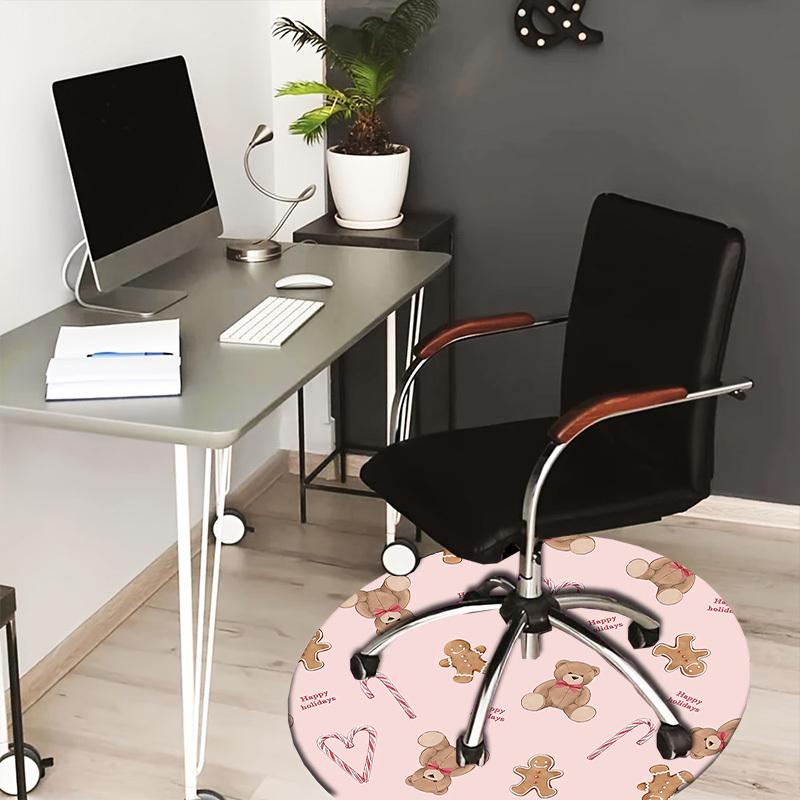 

1pc Holiday-themed circular design with teddy bears Round carpet, Perfect for Decorating Chairs, Living Rooms, Or Bedrooms, for Living Room.057 80cm by 80cm