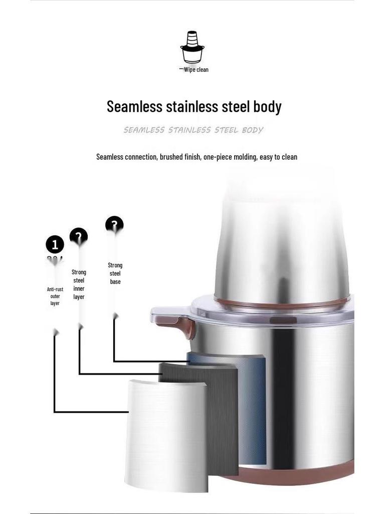 High-Power Multifunctional Food Processor: Electric Mincer & Mixer for Large Capacity