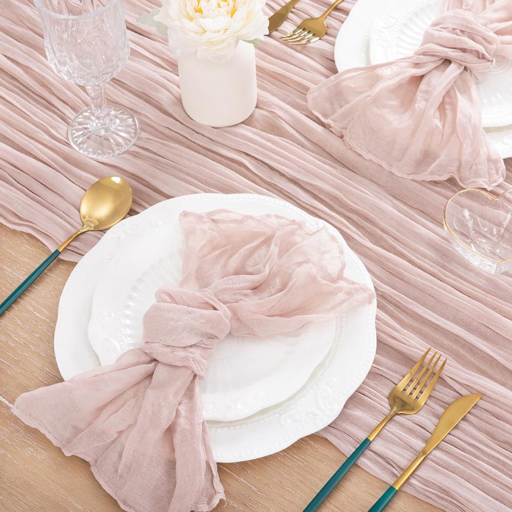 1/5PCS Gauze Cheese Table Runner Boho Rustic Farmhouse 40x270cm for Wedding Party Baby Shower Birthday Home Decor Holiday Decora