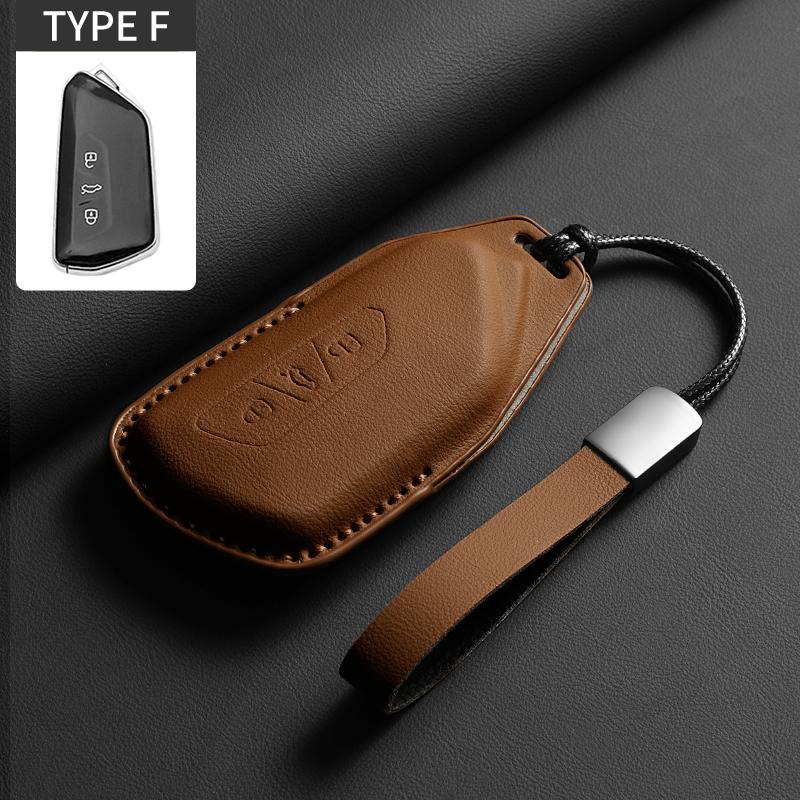 For VW Volkswagen ID.3 ID.4 CROZZ PASSAT Sagitar Tiguan L Teramont Golf GTI lamando Tavendor TALAGON Leather Car Key Case Cover