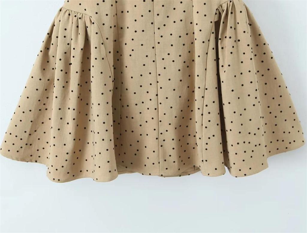 French Polka Dot V-Neck Halter Dress – Women's Trendy Vacation Slip Skirt