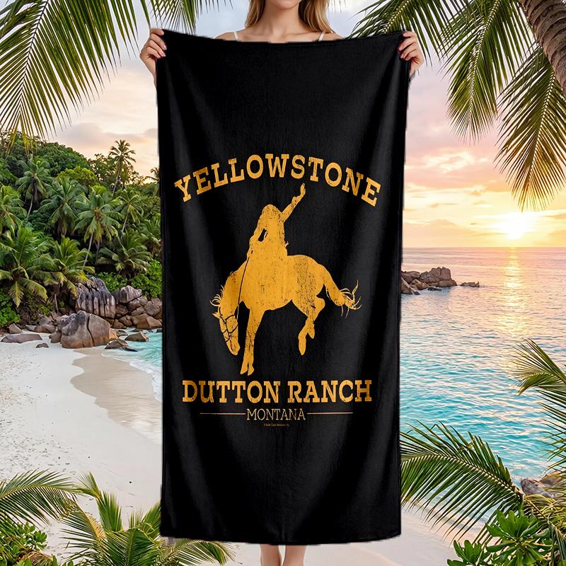 Denim Yellowstone Fashion Beach Towel: Ideal for Summer Adventures Soft, absorbent and quick drying suitable for swimming and bathing