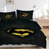 3pcs Batman Symbol Bedding Set, Soft Polyester Duvet Cover and Pillowcases Machine Washable Seasons All Suitable & Guest Room Decor309