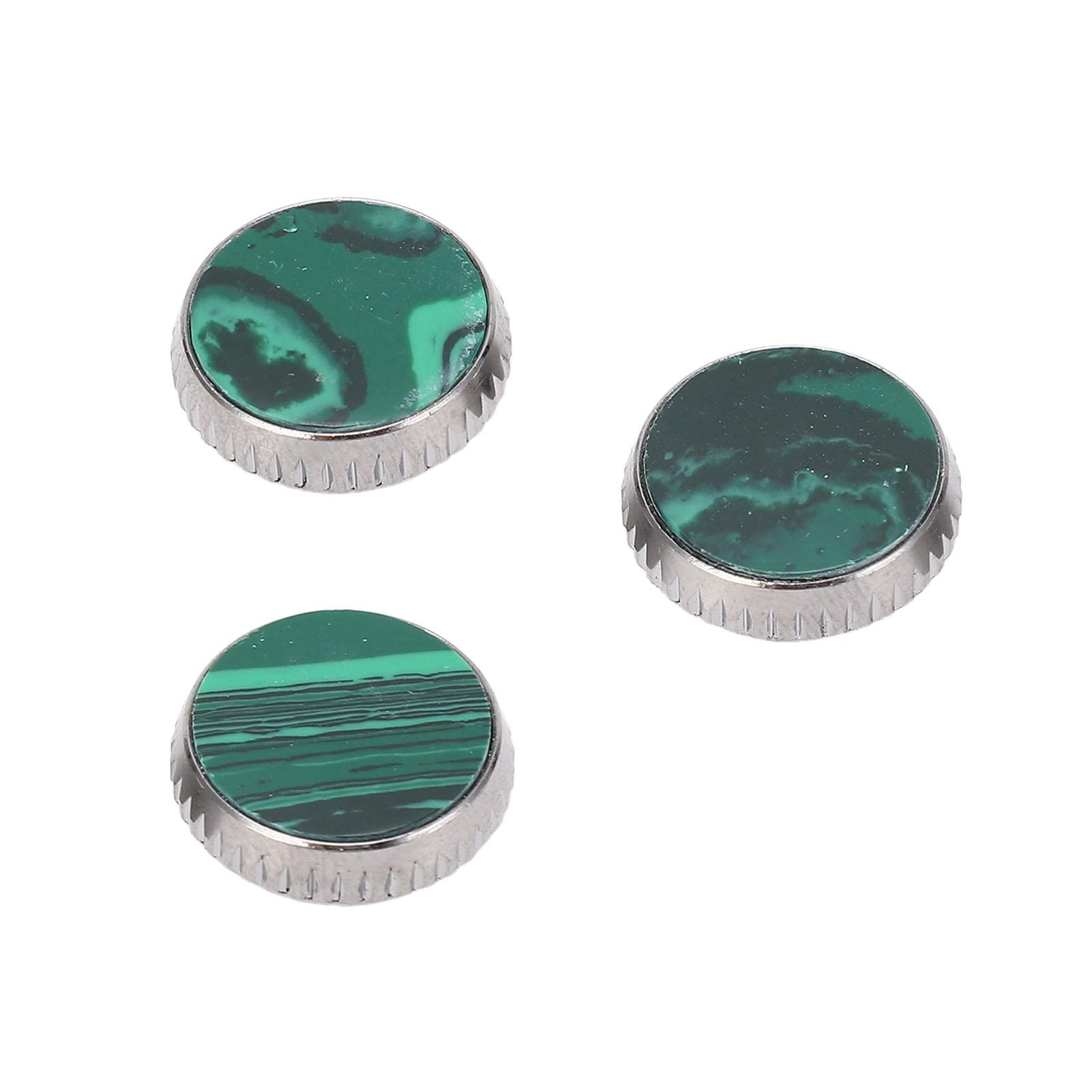 3 Pcs Trumpet Valve Embedded Green Standard Metal Finger Button Trumpet Valve Replacement Parts