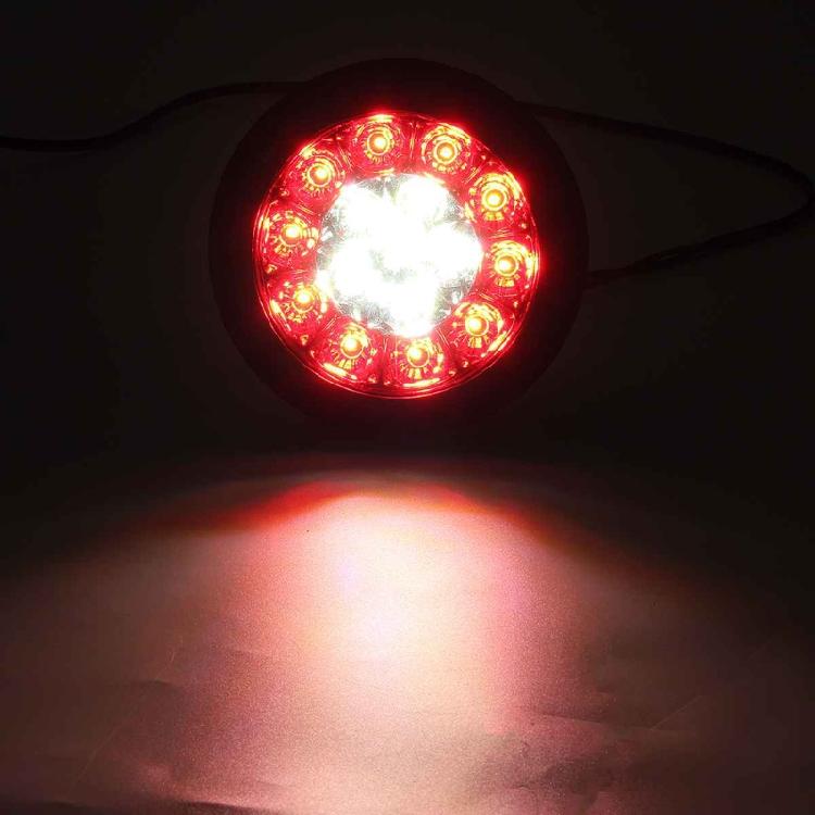 2 Stück LED-Bremslicht für Auto 12V Retro Runde Nebelschlussleuchte 16-LED-Rücklicht für Anhänger
