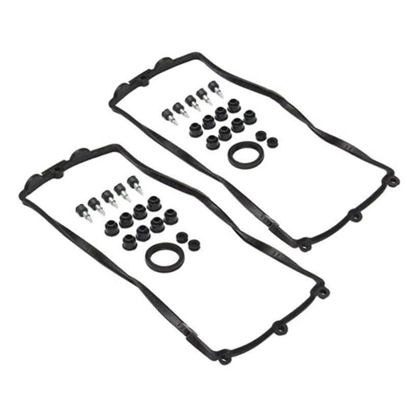 QM-Car Engine Valve Cover Gasket Set L+R 11127513194 11127513195 For Bmw 545I 550I 645Ci 750Li X5 Replacement Parts 2PCS