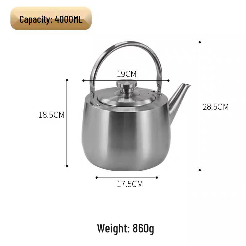 Golden 304 Stainless Steel Soup Pot and Tea Kettle for Hot Pot Restaurants, Large Capacity Commercial Use.