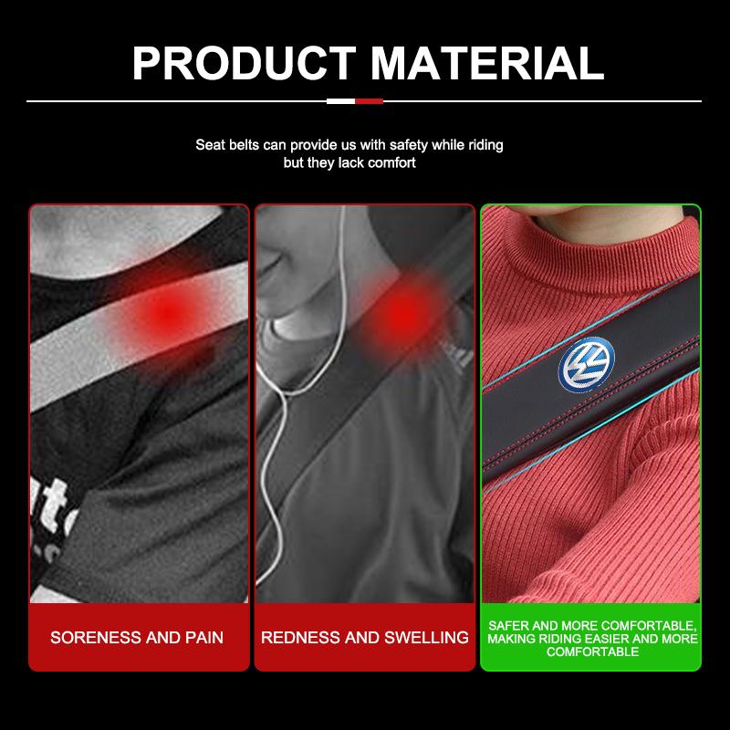 2026 Hot Valve Stems Caps For Volkswagen VW Car Seat Belt Shoulder Protector Belt Car Accessories Golf 4 5 6 7 Polo Jetta Sagitar Magotan