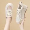 Leder Sportschuhe Damen Frühling und Herbst Neu Muffin-Sohle Rutschfest und Leicht Casual Vielseitig Board Schuhe Sportschuhe Weiß