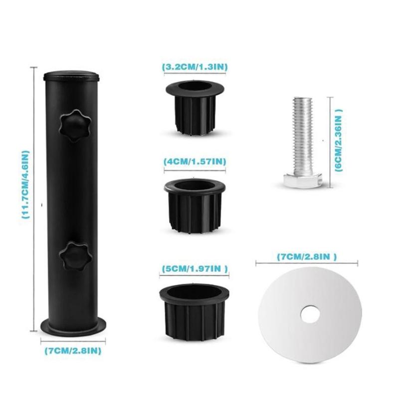 Braçadeira de Montagem Quadrada para Exterior Compatível para Suporte de Suporte Universal para Pátios de Deck Aço Resistente Base de Suporte Quadrada para Guarda-sol