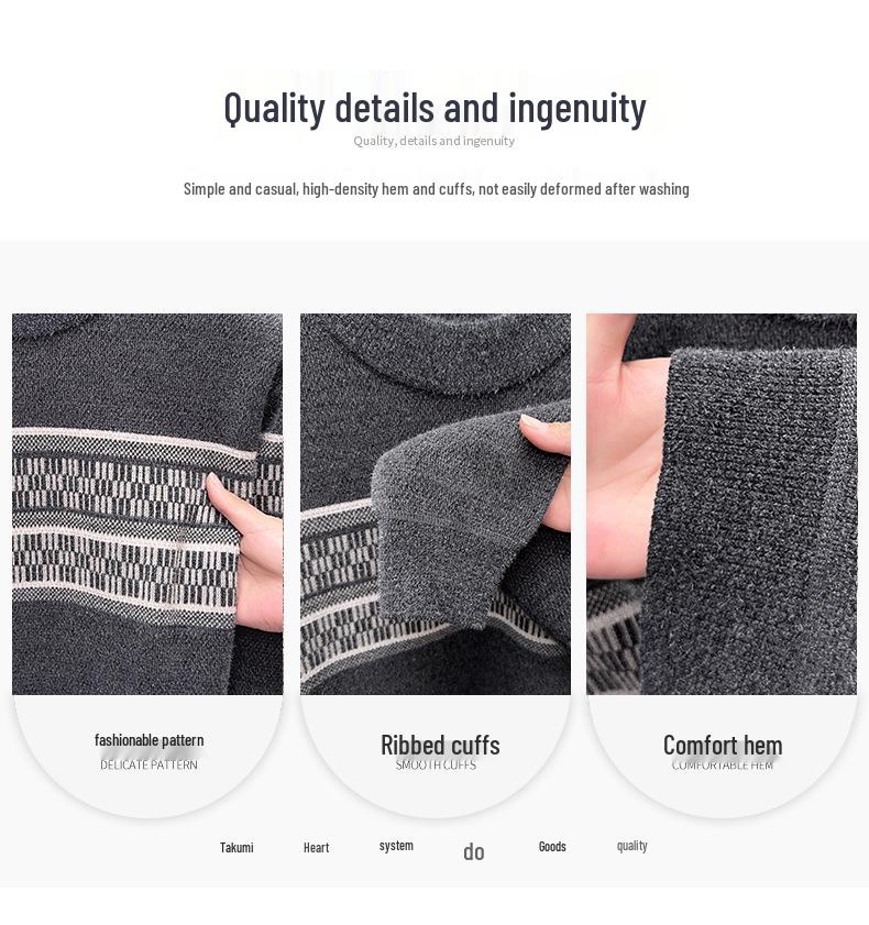 Men's Thickened Mink Wool Knit Sweater - Autumn/Winter Warm Base Layer, Round Neck.