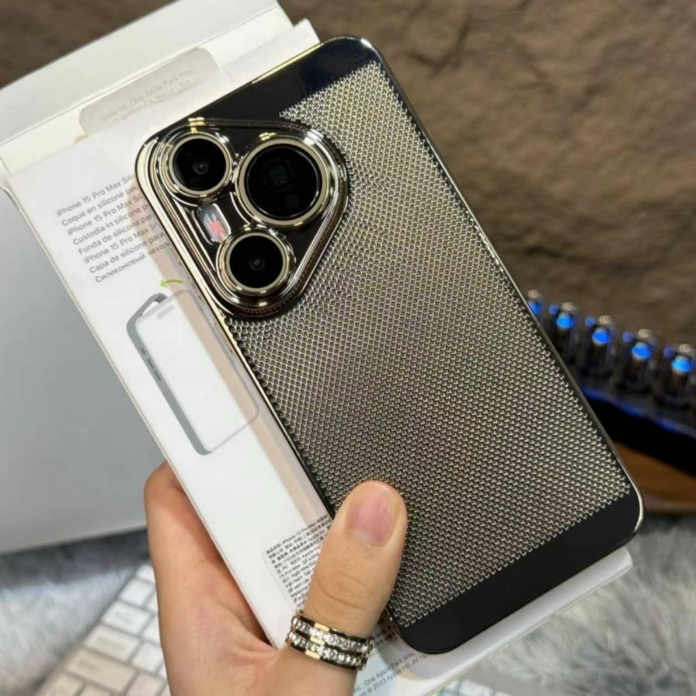 

Huawei Pura 80 P80 P70 P60 P50 Pura70 Pro Plus Ultra Cooling Mesh Breathable Cover Luxury Electroplating Glossy Armor Case For Pura 80