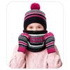 Children's Hat, Scarf, Gloves, Three Piece Set, Boys' and Girls' Winter Thick Warm Striped Knitted Hat Set