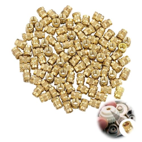 ADOFUN Insert Nuts M3*4mm*5mm [100pcs] Brass Knurled Nuts for 3D Printing, Brass Nut Inserts for 3D Printer Parts or Laptops (M3*4mm*5mm)